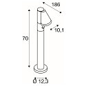SLV Udend�rs stativlampe T-TUBE 70 POLE SINGLE med sensor GU10, sort d�mpbar