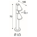 SLV Udend�rs stativlampe T-TUBE 70 POLE DOUBLE med sensor GU10, sort d�mpbar