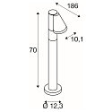SLV Udend�rs stativlampe T-TUBE 70 POLE SINGLE GU10 IP44, sort d�mpbar