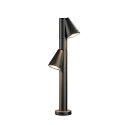 Udend�rs stativlampe T-TUBE 70 POLE DOUBLE GU10 IP44, sort d�mpbar