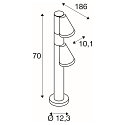 SLV Udend�rs stativlampe T-TUBE 70 POLE DOUBLE GU10 IP44, sort d�mpbar