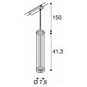 SLV 1-faset pendul QUIMERA PHASE cylindrisk IP20, sort d�mpbar