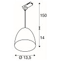 SLV 3-faset pendul PARA CONE 14 GU10 IP20, kobber d�mpbar