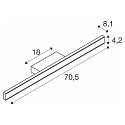 SLV V�glampe ONE LINEAR 70 - PHASE up / down, CCT Switch IP44, hvid d�mpbar