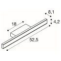 SLV V�glampe ONE LINEAR 50 - PHASE up / down, CCT Switch IP44, hvid d�mpbar