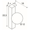 SLV V�glampe SUN - PHASE firkantet G9 IP20, sort d�mpbar