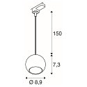 3-faset pendul LIGHT EYE� 90 down, balleformet GU10 IP20, sort mat d�mpbar