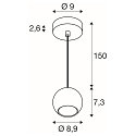 SLV Pendel LIGHT EYE� 90 GU10 IP20, hvid d�mpbar