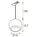 SLV 1-faset pendul LIGHT EYE� 150 GU10 IP20, hvid d�mpbar