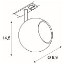 SLV 1-phase spot LIGHT EYE� 90 swivelling, rotatable GU10 IP20, white dimmable