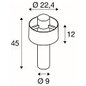 SLV socket luminaire PHOTONI CYL POLE 45 cylindrical, impact resistant E27 IP65, rust dimmable