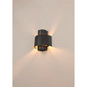 SLV outdoor wall luminaire PHOTONI CYL cylindrical, half round E27 IP65, black matt dimmable