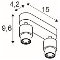 SLV V�g- og Loftlampe PURI 2.0 BASIC 2-flammer GU10 IP20, sort d�mpbar
