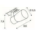 SLV 1-phase spot PURI 2.0 - DOME half round, adjustable GU10 IP20, white dimmable