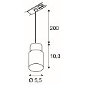 SLV 1-faset pendul PURI 2.0 - TUBE cylindrisk GU10 IP20, gr� d�mpbar