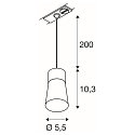 SLV 1-faset pendul PURI 2.0 - CONE konisk GU10 IP20, gr� d�mpbar