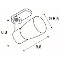 3-phase spot PURI 2.0 - DOME half round, adjustable GU10 IP20, dimmable