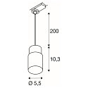 3-faset pendul PURI 2.0 - TUBE cylindrisk GU10 IP20, sort d�mpbar