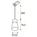 SLV 3-phase pendant luminaire PURI 2.0 - DOME half round GU10 IP20, white dimmable
