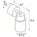 SLV V�g- og Loftlampe PURI 2.0 - TUBE GU10 IP20, guld, sort d�mpbar