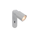 V�g- og Loftlampe PURI 2.0 - TUBE firkantet, med afbryder GU10 IP20, gr� d�mpbar