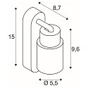 SLV V�g- og Loftlampe PURI 2.0 - TUBE firkantet, med afbryder GU10 IP20, gr� d�mpbar