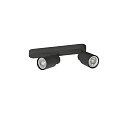 SLV wall and ceiling luminaire PURI 2.0 - TUBE 2 flames, asymmetrical GU10 IP20, black dimmable