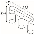 SLV wall and ceiling luminaire PURI 2.0 - TUBE 3 flames, long GU10 IP20, black dimmable