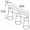 SLV V�g- og Loftlampe PURI 2.0 - CONE 3-flammer, lang GU10 IP20, sort d�mpbar
