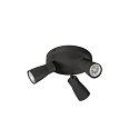 SLV wall and ceiling luminaire PURI 2.0 - DOME 3 flames, round GU10 IP20, black dimmable