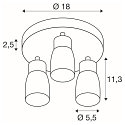 V�g- og Loftlampe PURI 2.0 - DOME 3-flammer, rund GU10 IP20, hvid d�mpbar