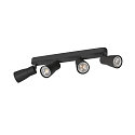 SLV wall and ceiling luminaire PURI 2.0 - DOME 4 flames, long GU10 IP20, black dimmable