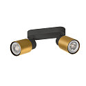 SLV V�g- og Loftlampe PURI 2.0 - TUBE 2-flammer, lang GU10 IP20, guld, sort d�mpbar