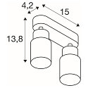 SLV V�g- og Loftlampe PURI 2.0 - TUBE 2-flammer, lang GU10 IP20, hvid d�mpbar