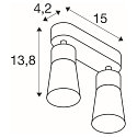 SLV V�g- og Loftlampe PURI 2.0 - CONE 2-flammer, lang GU10 IP20, sort d�mpbar