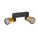 SLV V�g- og Loftlampe PURI 2.0 - DOME 2-flammer, lang GU10 IP20, guld, sort d�mpbar