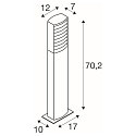 SLV Udend�rs stativlampe RASTERLYS POLE 70 firkantet, med diffuser, havluftbestandig, buet IP65, antracit d�mpbar