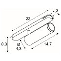 3-faset spot GRIP! M DALI svingbar, DALI styrbar, UGR < 19 IP20, sort d�mpbar
