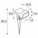 SLV Jordspydslampe SYNA WIDE firkantet, vipbar IP65, sort 