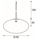 SLV pendant luminaire MAGICO 55 E27 IP20, white matt dimmable