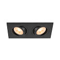 Indbygnings loftlampe NEW TRIA� 155 GU10 2-flammer, drejelig, firkantet GU10 IP20, sort d�mpbar