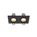 SLV Indbygnings loftlampe NEW TRIA� 155 GU10 2-flammer, drejelig, firkantet GU10 IP20, sort d�mpbar