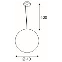 SLV pendant luminaire SUN 40 round E27 IP20, gold dimmable