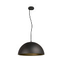 SLV Pendel FORCHINI M 50 down, halvrund E27 IP20, sort mat d�mpbar