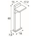 Solar p�lelys ABRIDOR POLE 60 HYBRID drejelig, med sensor, CCT Switch IP65, antracit, mat 