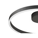 SLV wall and ceiling luminaire ONE PHASE � 60CM up / down, CCT Switch, ring shape IP20, black matt dimmable