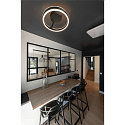 SLV wall and ceiling luminaire ONE PHASE � 60CM up / down, CCT Switch, ring shape IP20, black matt dimmable