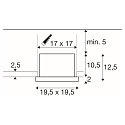 SLV ceiling recessed luminaire KADUX SINGLE 1 flame, DALI controllable, cardanic swivelling IP20, white dimmable