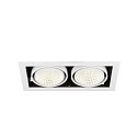 SLV ceiling recessed luminaire KADUX DOUBLE 2 flames, DALI controllable, cardanic swivelling IP20, white dimmable