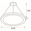 pendant luminaire MEDO� RING 90 PHASE for VDU workstation, CCT Switch IP20, white dimmable